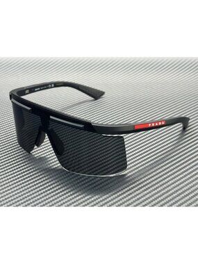 New Prada Linea Rossa Men Matte Black Sunglasses 60-21-130